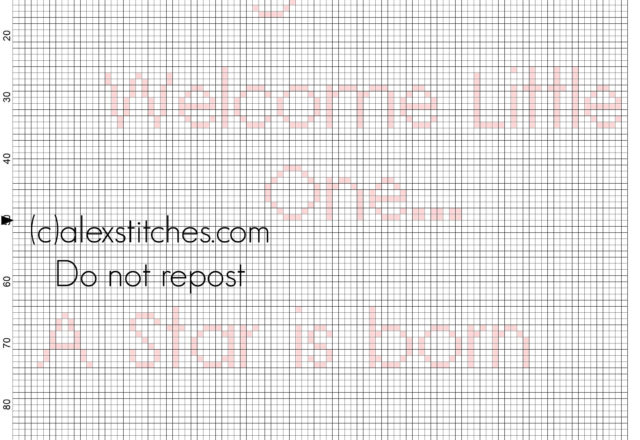 It' s a girl a star is born cross stitch text for birth records