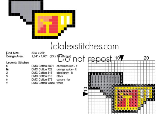 Kalos Pokemon X Y Korrina Rumble Badge free cross stitch pattern