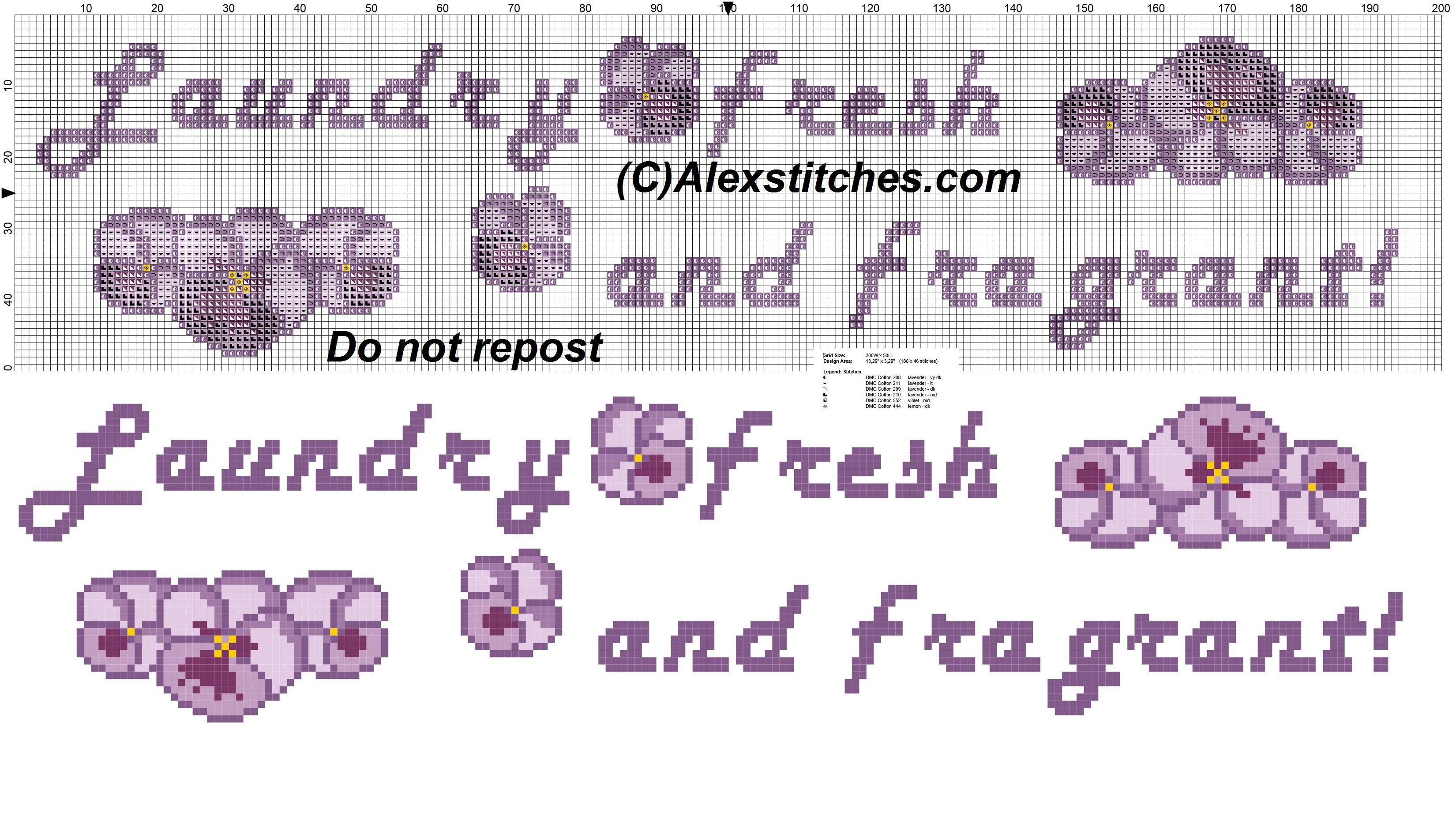 Laundry fresh and fragrant cross stitch pattern
