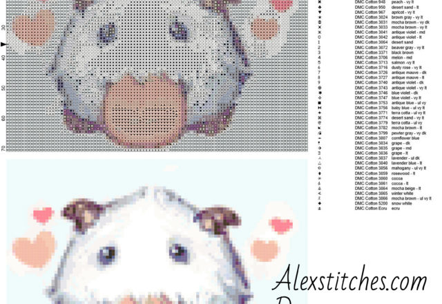 Little Poro League of Legends free cross stitch pattern 100x71 50 colors