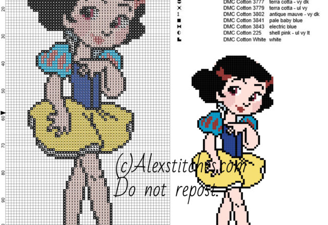 Little Snow White Disney princess 60x166 10 colors