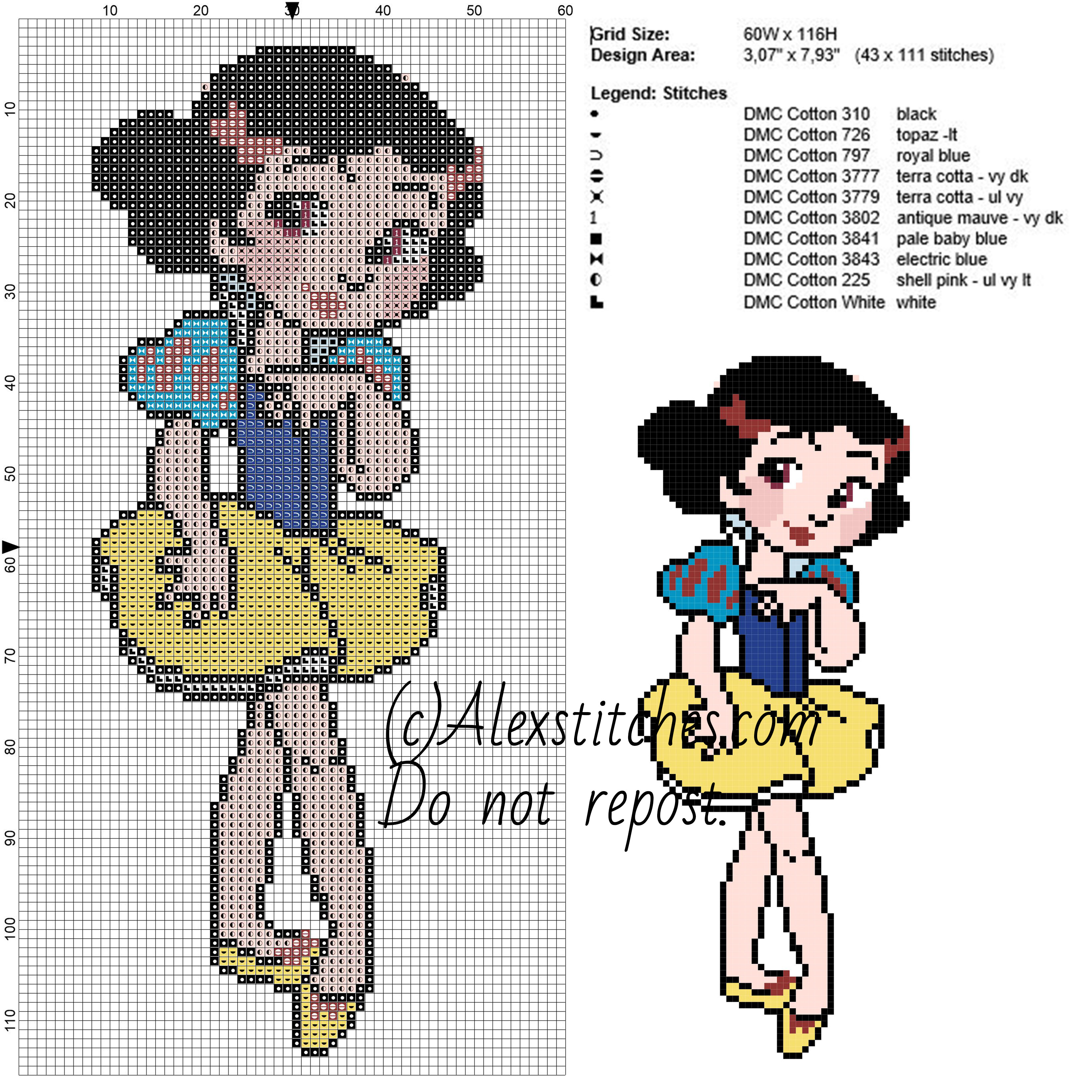 Little Snow White Disney princess 60x166 10 colors