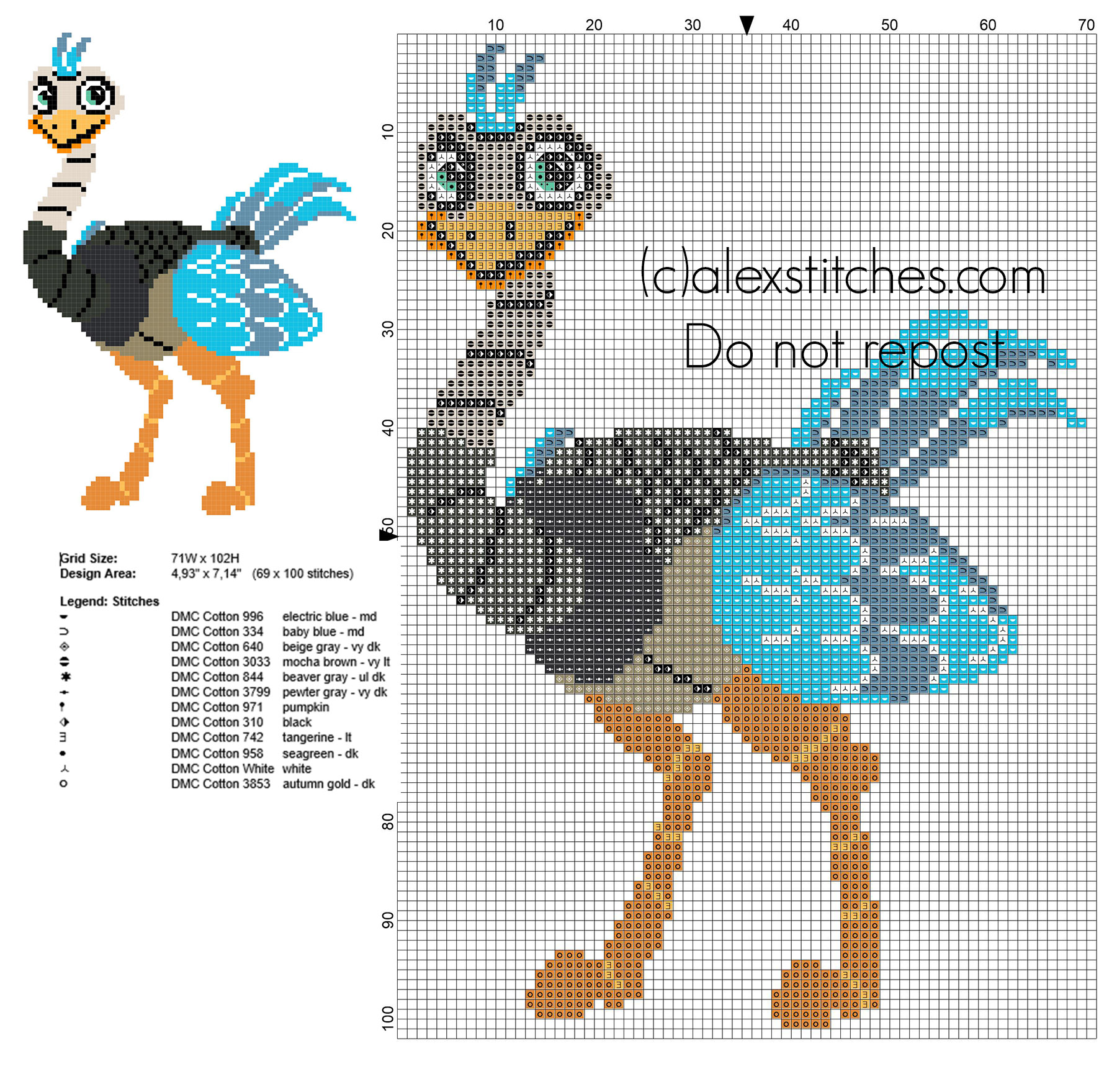 Merc from Disney Miles from Tomorrowland cross stitch pattern