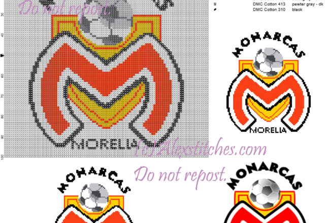 Monarcas Morelia logo association mexican football 100x100 7 colors