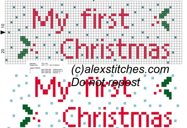 My first Christmas for bibs cross stitch pattern