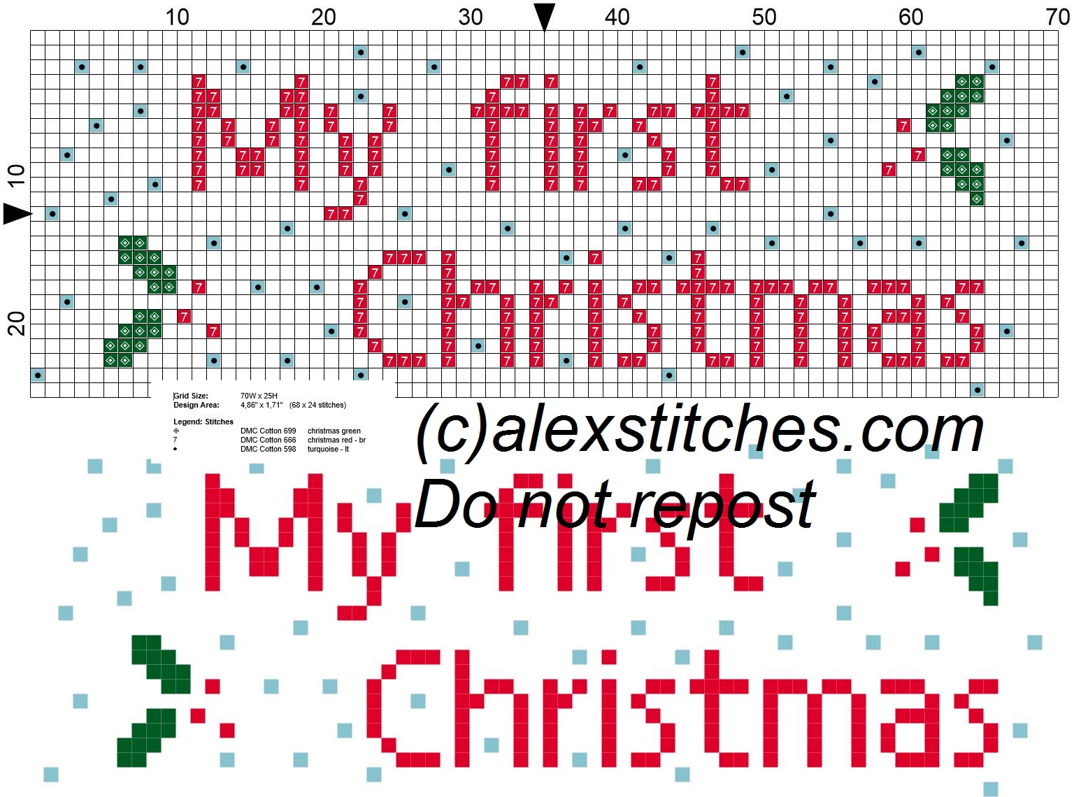 My first Christmas for bibs cross stitch pattern