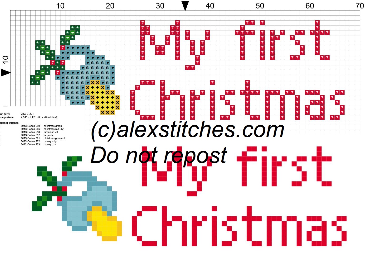 My first Christmas with pacifier boy for bibs cross stitch pattern