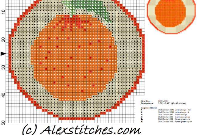 Orange Jar Cover free cross stitch pattern