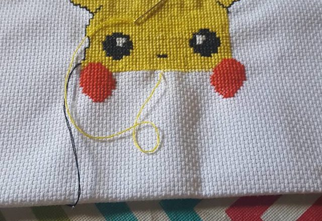 Pikachu cross stitch work photo author Facebook Fan Monika Druzak Giza‎ 4 update