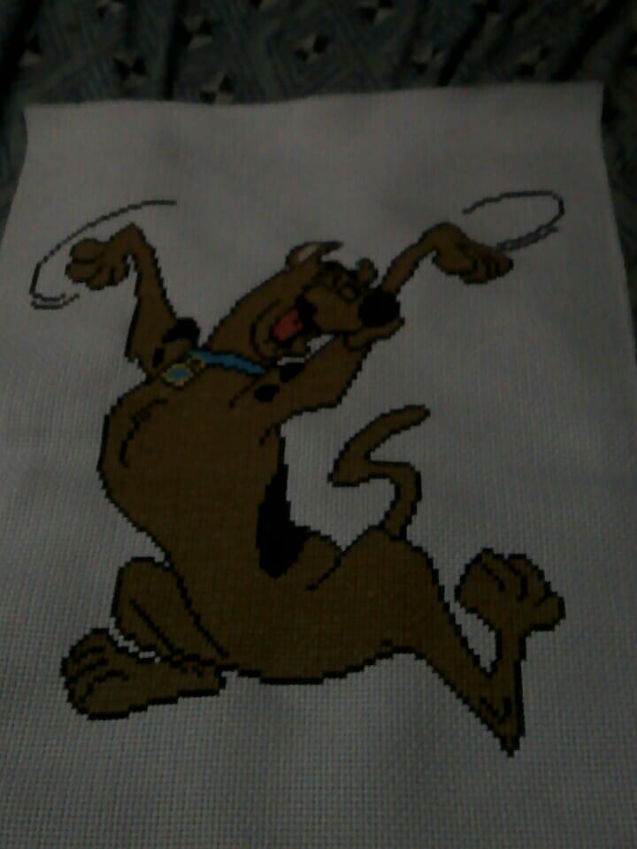 Scooby Doo cross stitch work photo by Facebook Fan May Lacanilao