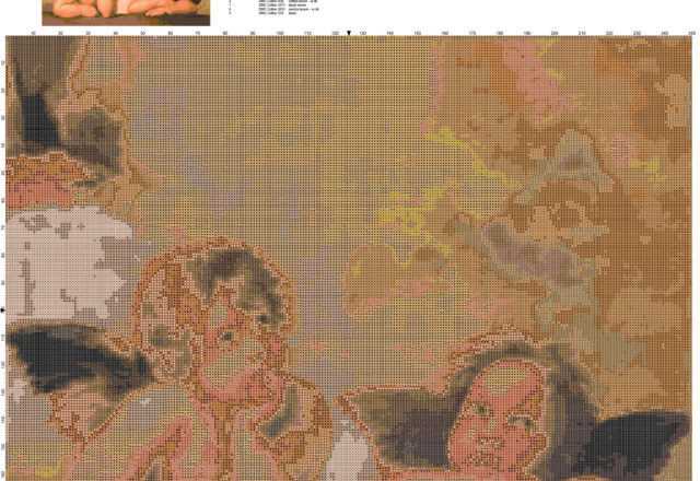 Sistine Madonna by Italian artist Raphael home painting free cross stitch pattern made with PcStitch software