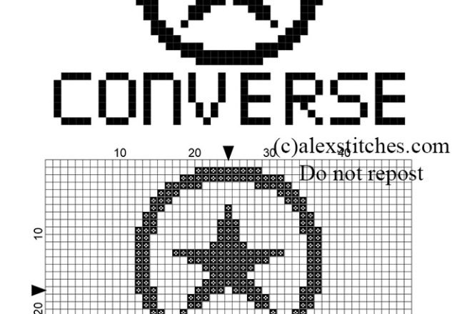 Small Converse logo free cross stitch pattern