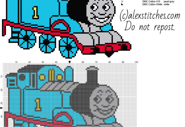 Thomas the Tank Engine and Friends free cross stitch pattern full figure