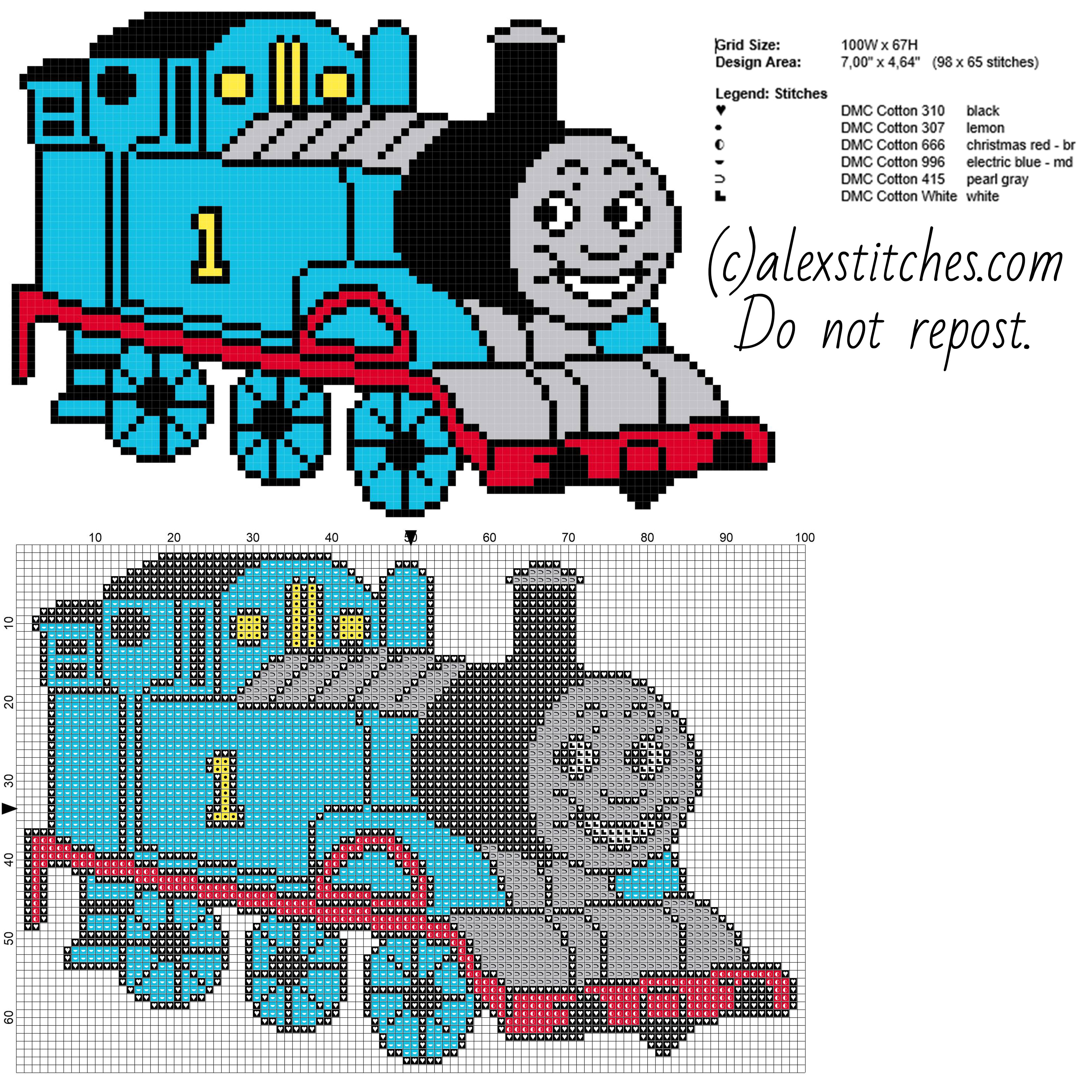 Thomas the Tank Engine and Friends free cross stitch pattern full figure