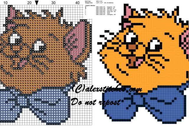 Toulouse The Aristocats cross stitch pattern