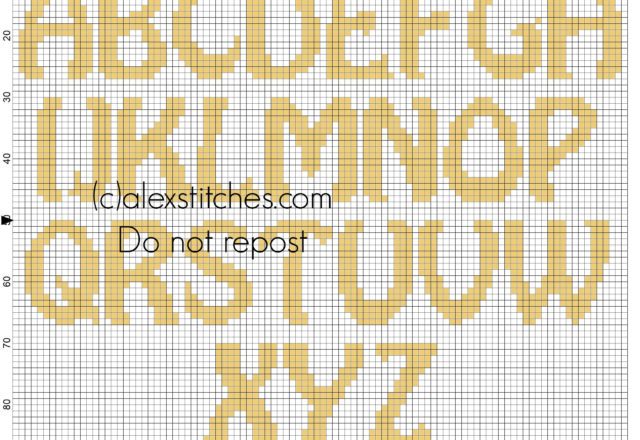 Uppercase Alphabet for cross stitch names with Minions
