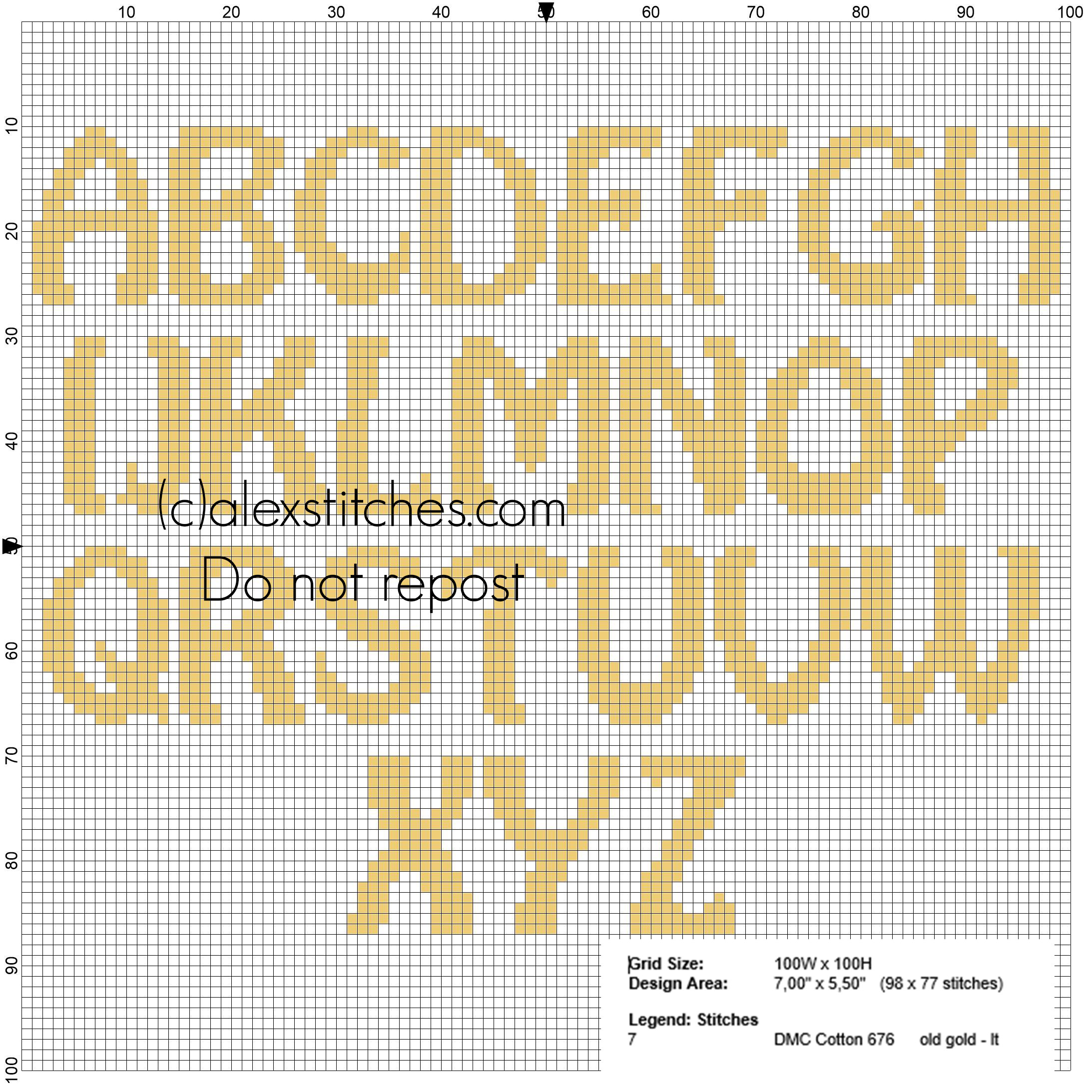 Uppercase Alphabet for cross stitch names with Minions