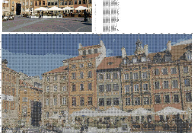 Warsaw Old Market Place famous place in Poland home painting idea free cross stitch pattern