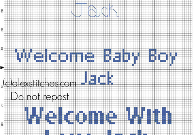 Welcome Baby Boy Jack cross stitch pattern