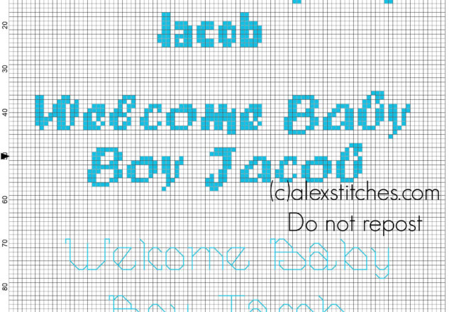 Welcome Baby Boy Jacob free cross stitch pattern