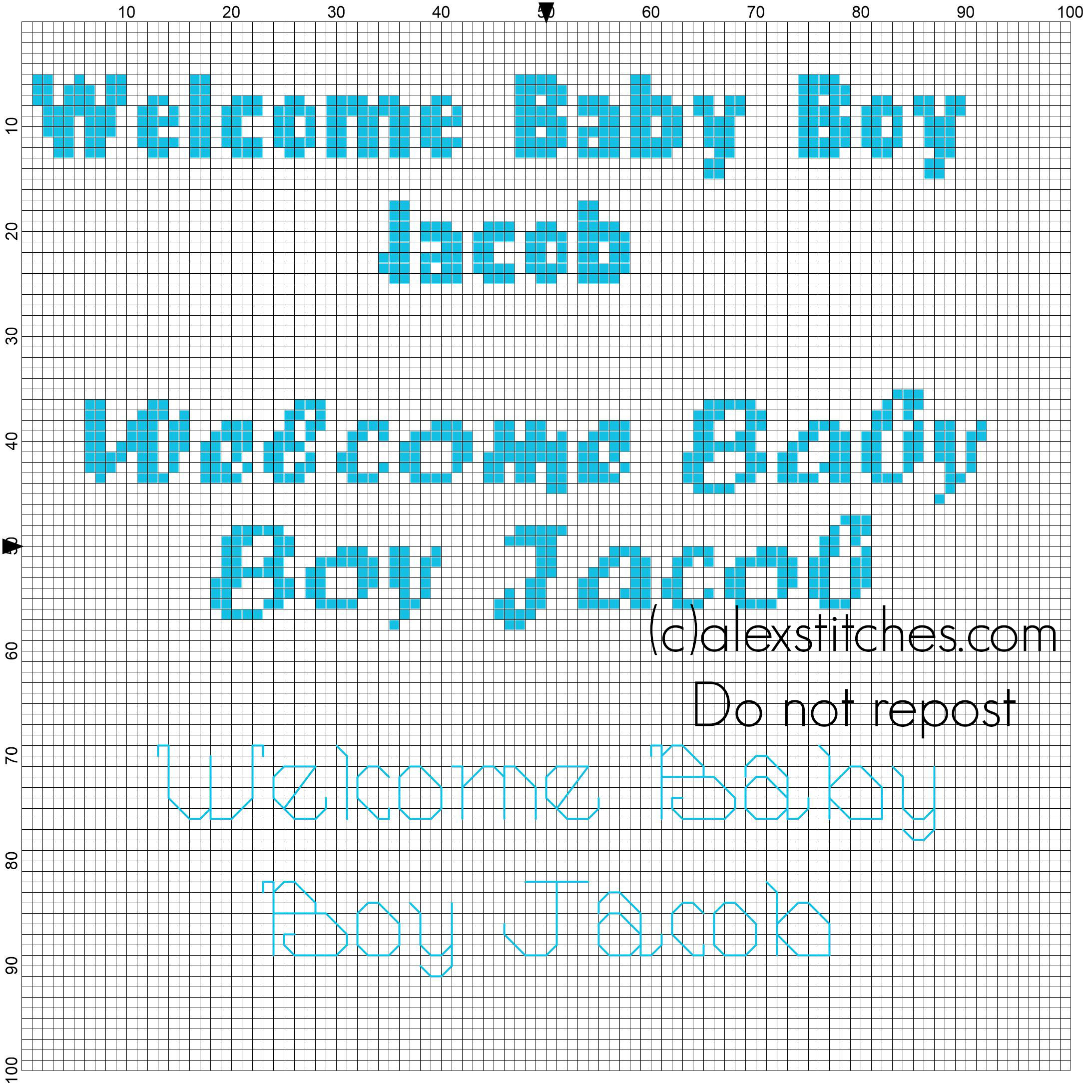 Welcome Baby Boy Jacob free cross stitch pattern