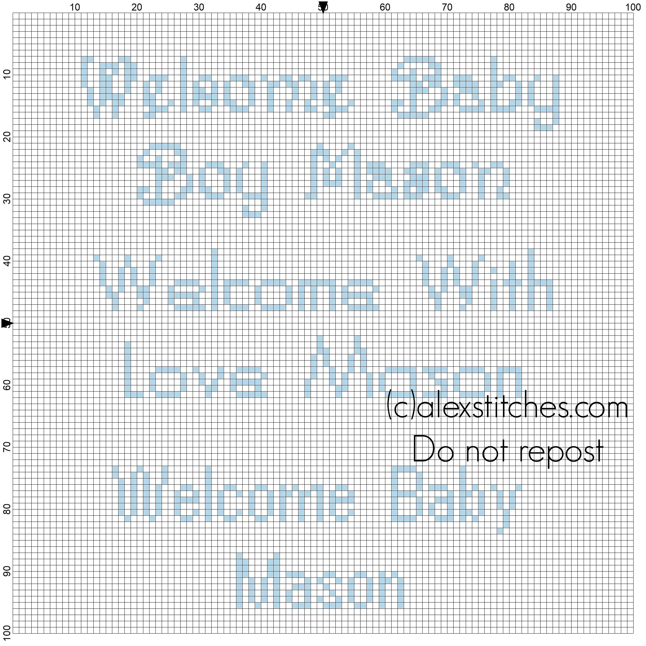 Welcome Baby Boy Mason cross stitch pattern text for birth records