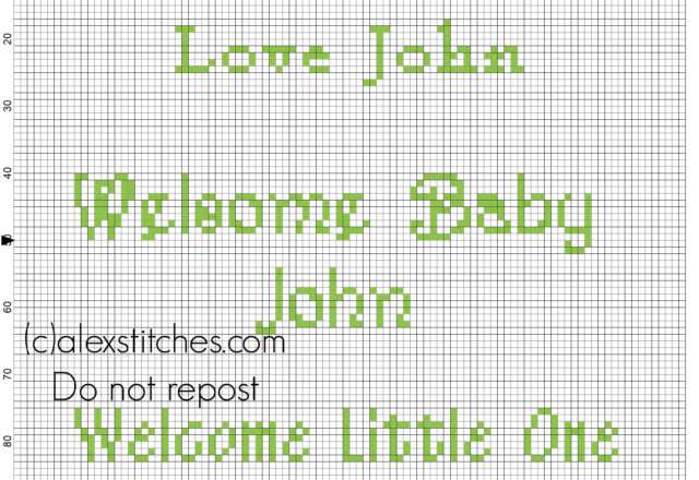 Welcome Little One John cross stitch pattern