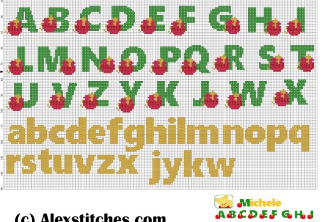 Winnie the pooh and honey alphabet cross stitch pattern