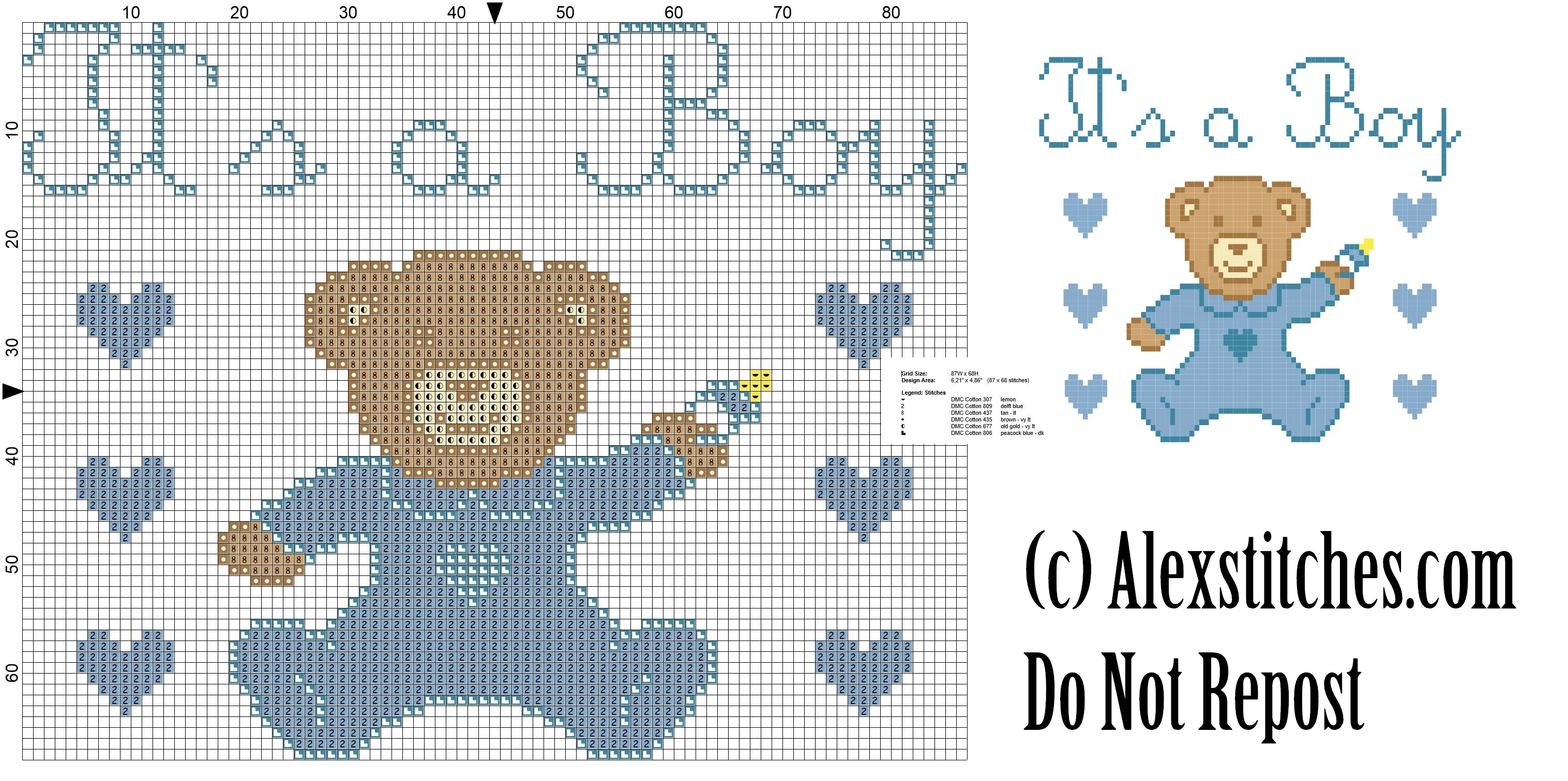 baby bear onesie it' s a boy cross stitch pattern