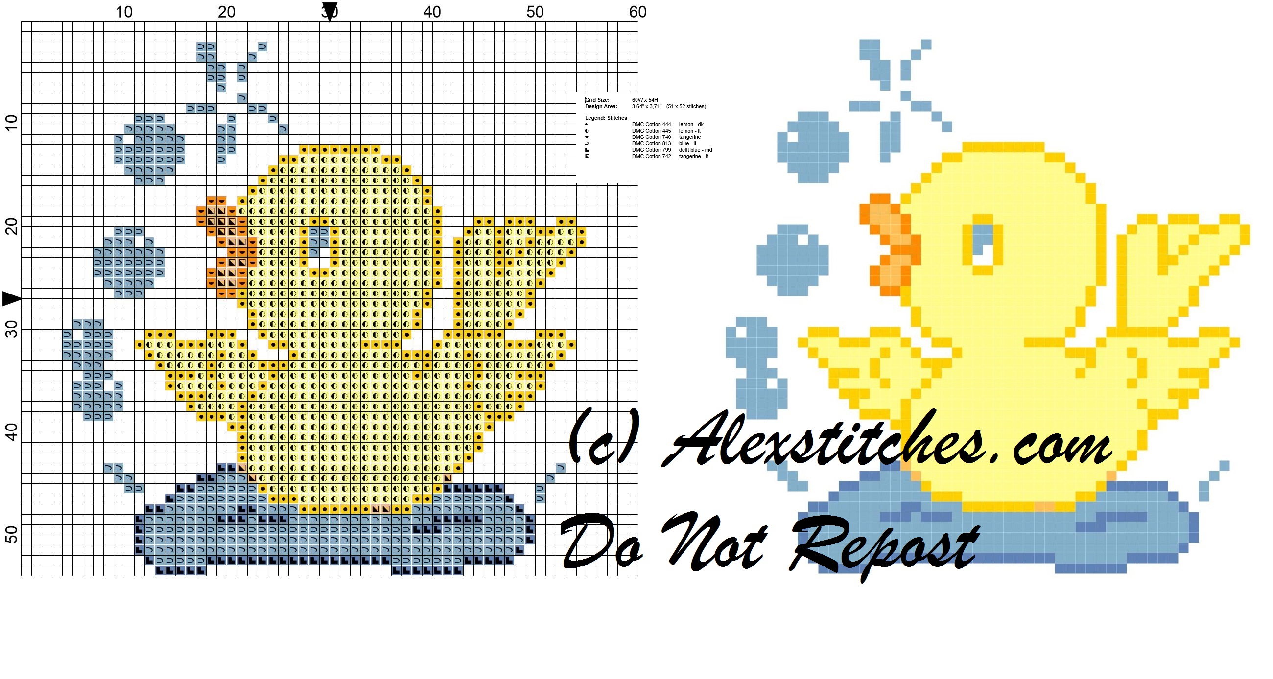 chick with soap bubbles cross stitch pattern
