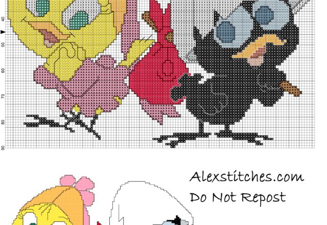 free cross stitch pattern for children with calimero