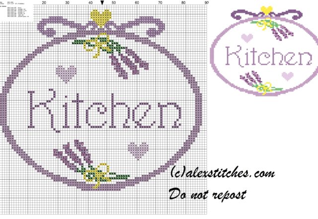 kitchen bunches of lavender cross stitch pattern