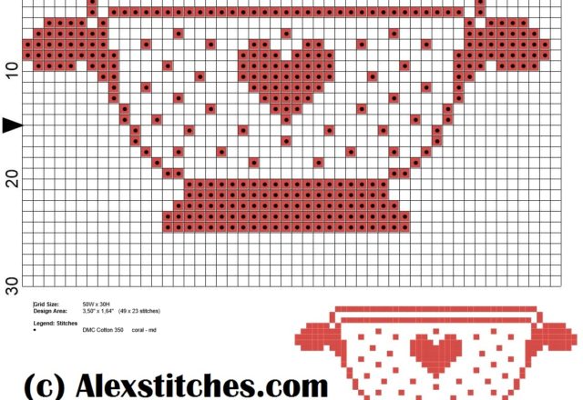 monochrome colander cross stitch pattern