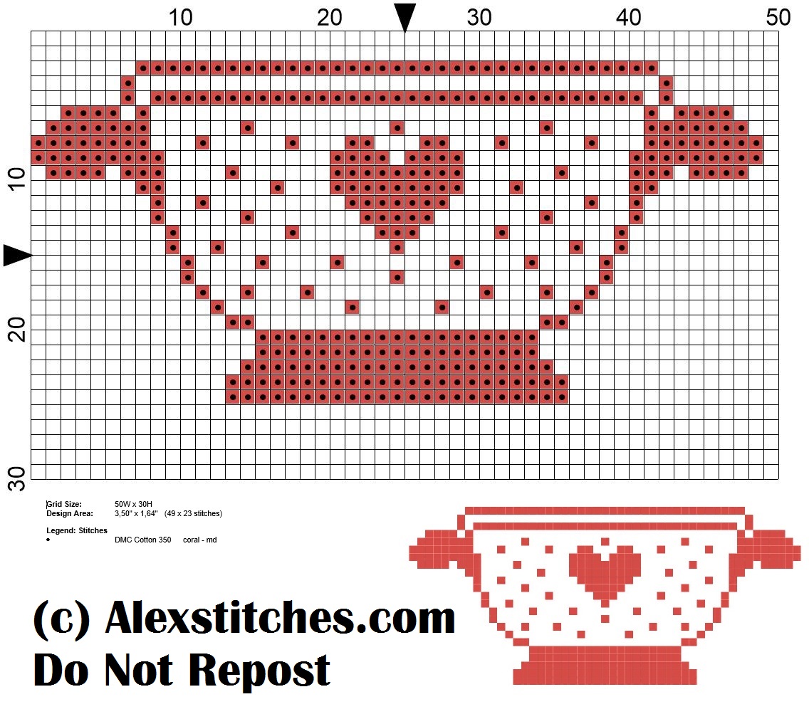 monochrome colander cross stitch pattern