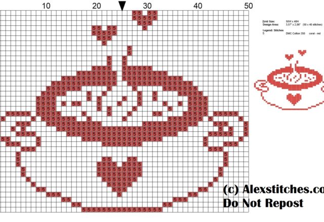 monochrome soup bowl cross stitch pattern