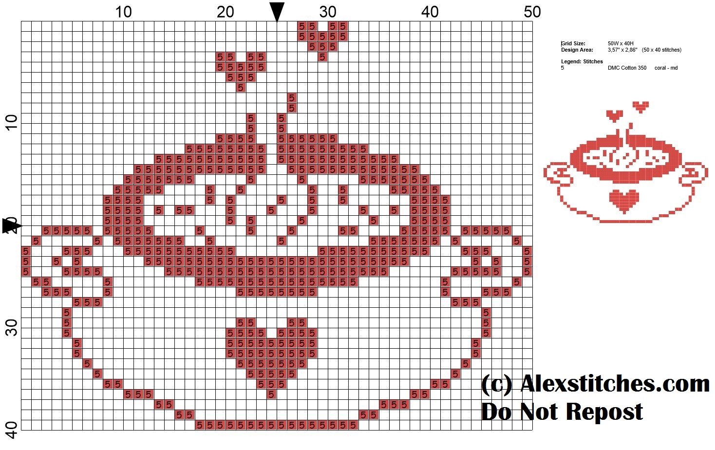 monochrome soup bowl cross stitch pattern