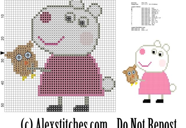 suzy sheep peppa pig' s friend cross stitch pattern