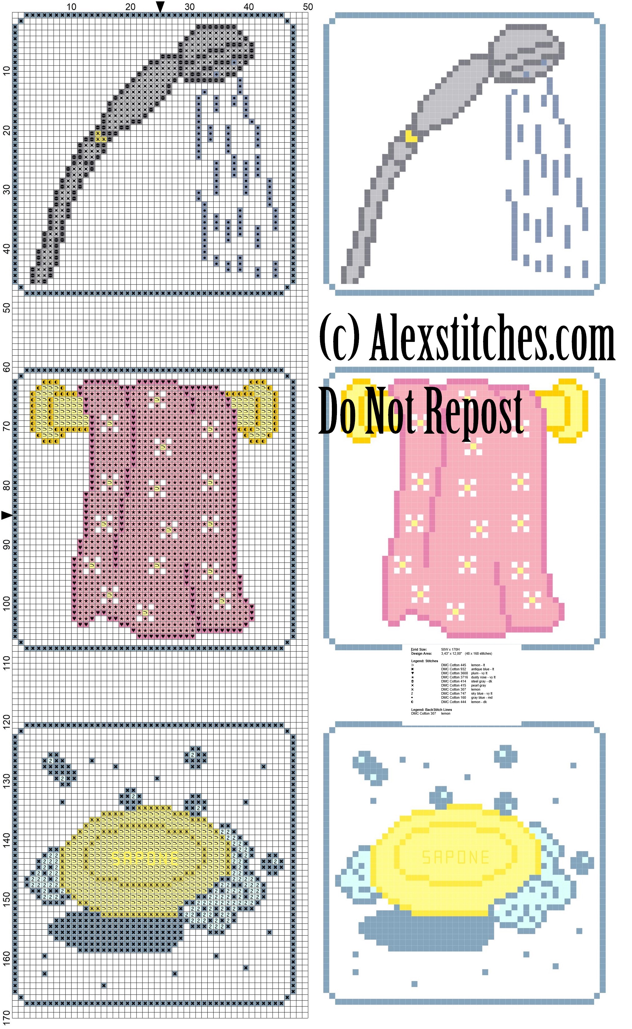 towel roll holder cross stitch pattern