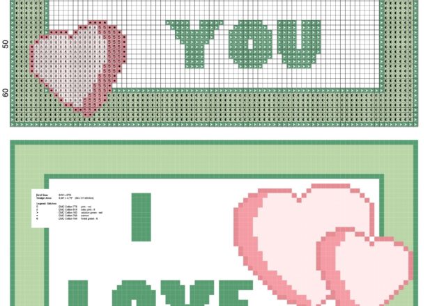 valentine’ s day cross stitc pattern i love you